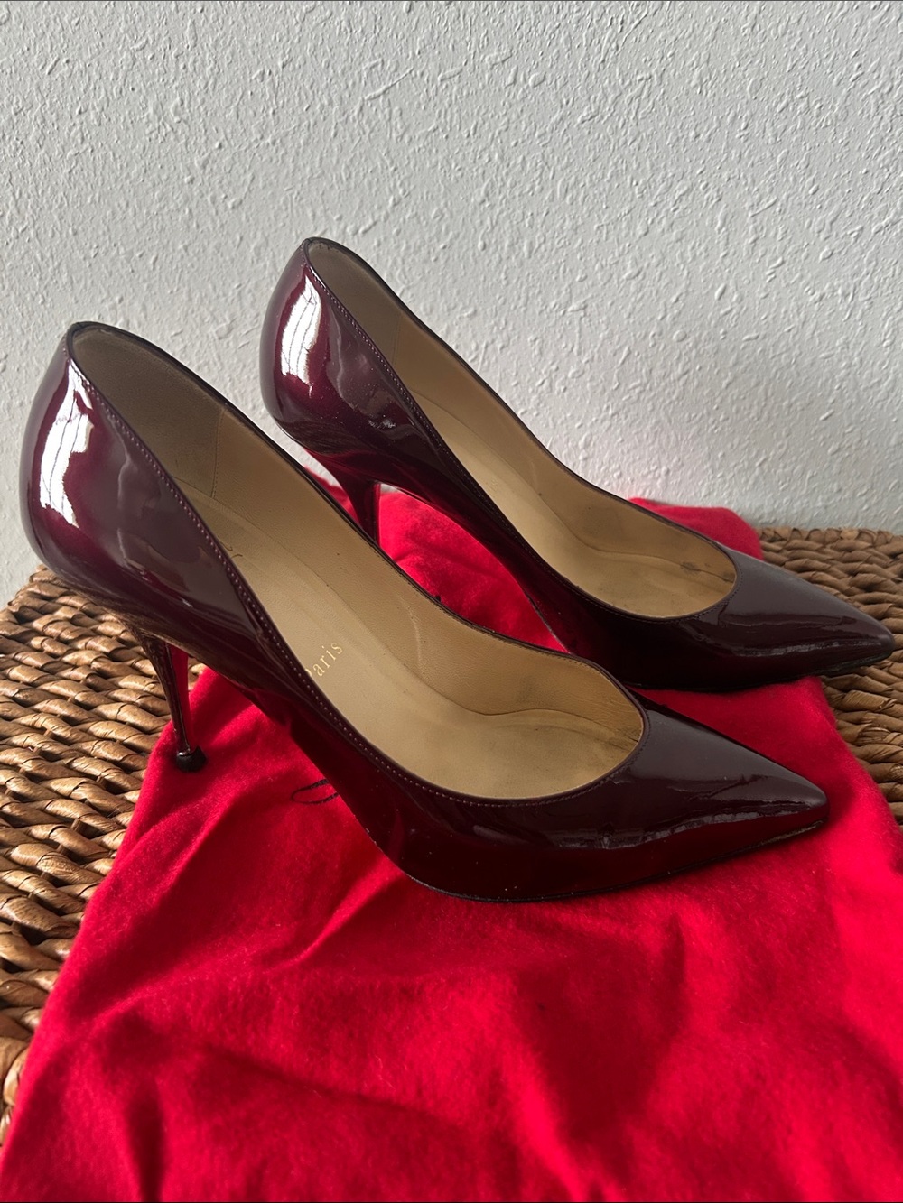 Christian Louboutin Piou Piou 85 Metal Patent pumps